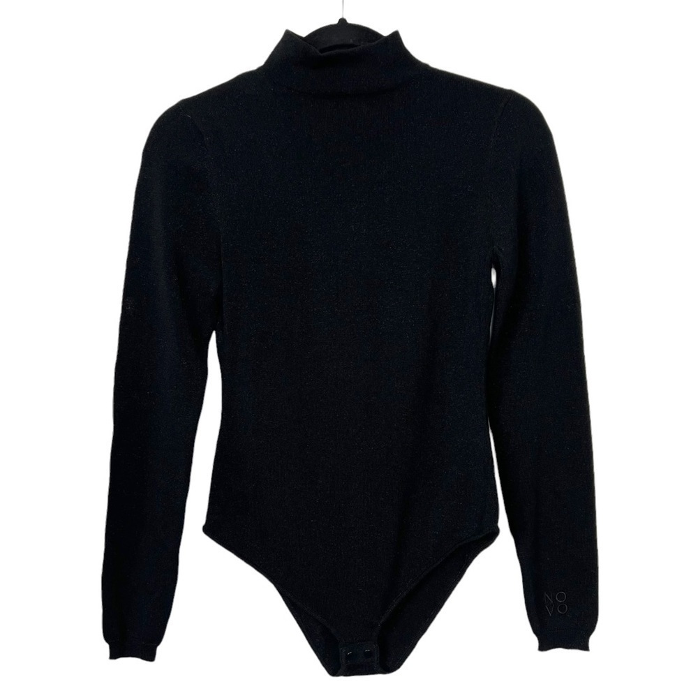 Novo Black Metallic Knit Bodysuit $205 NWT US 2